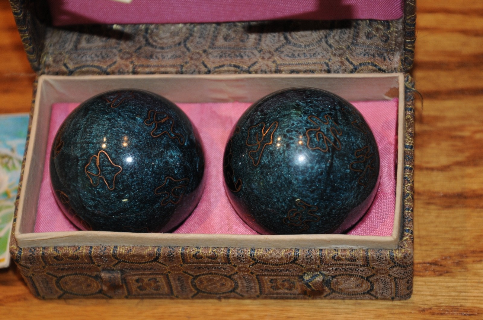 Vintage Baoding Iron Ball Set Chinese Stress Relief Instruction Booklet Jin Song