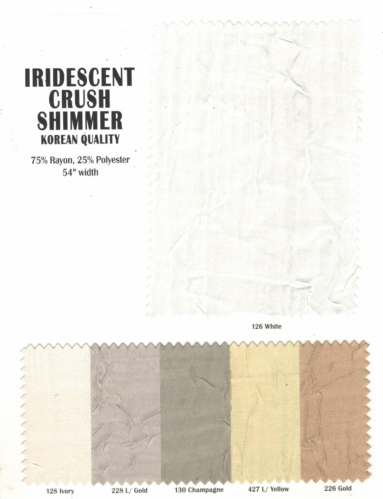 Iridescent Crush Shimmer Fabric | Iridescent Fabric | 54″ Wide | Multiple Colors