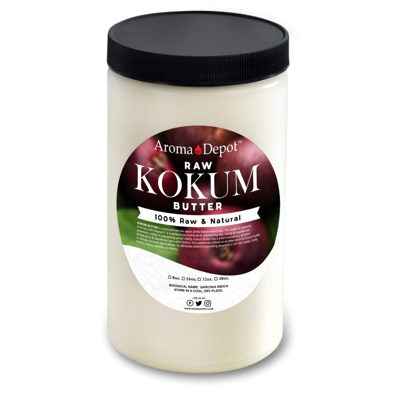 Kokum Butter 2 lbs. Raw Pure Natural Cold Pressed Skin Care Moisturizer JAR