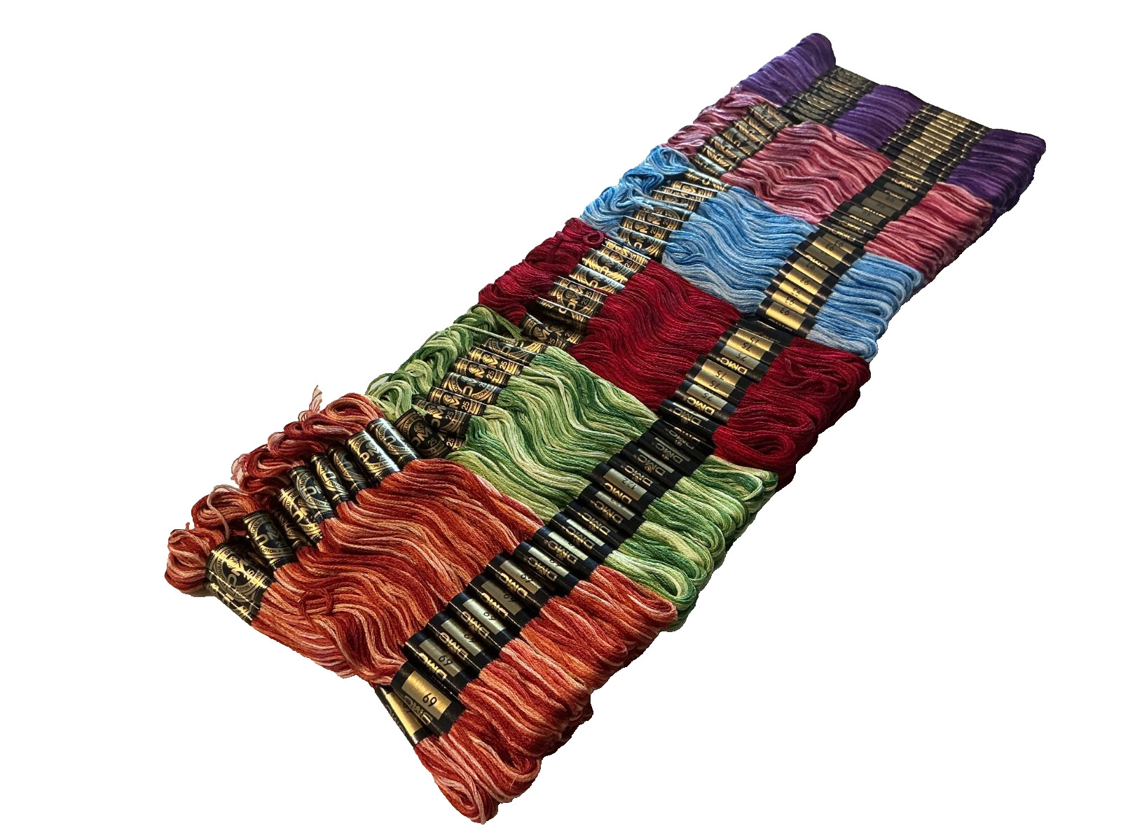 DMC Floss Variegated 48 Skeins 6 Strand Embroidery Thread six colors new