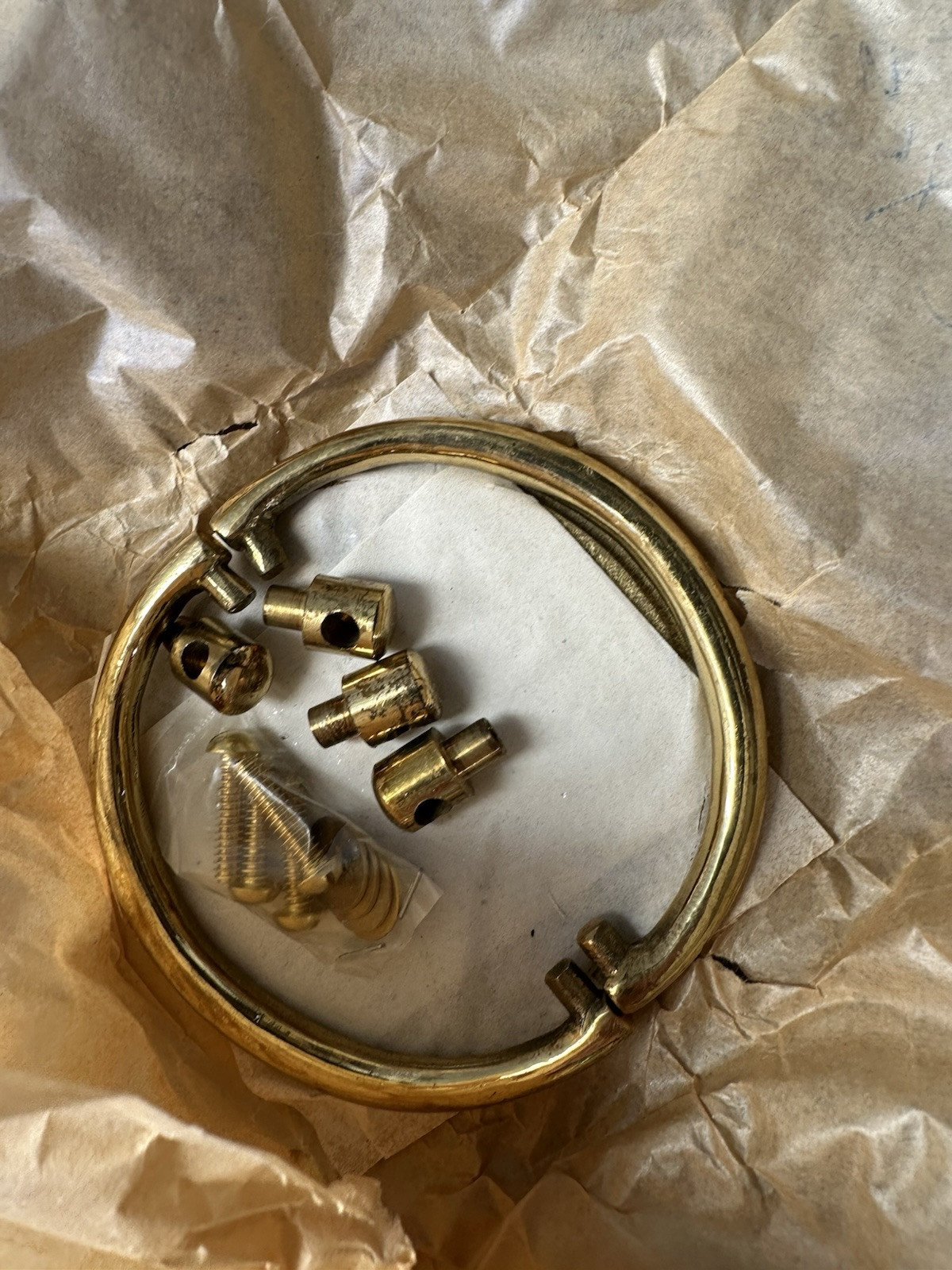 Vtg NOS Mid-Century 3.5” Solid Brass Chinoiserie Drawer Pull Door Knocker 12 Set