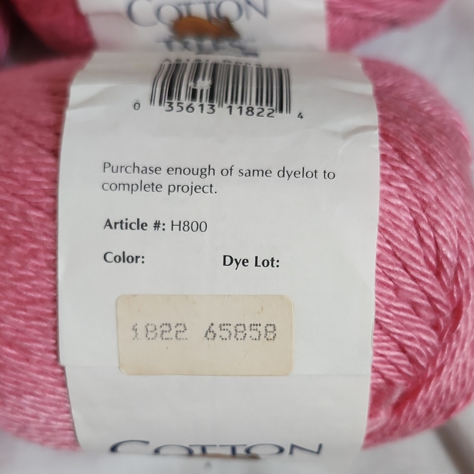Caron Cotton Tales Yarn Lot 4 Skeins 100% Mercerized Cotton Worsted Pink