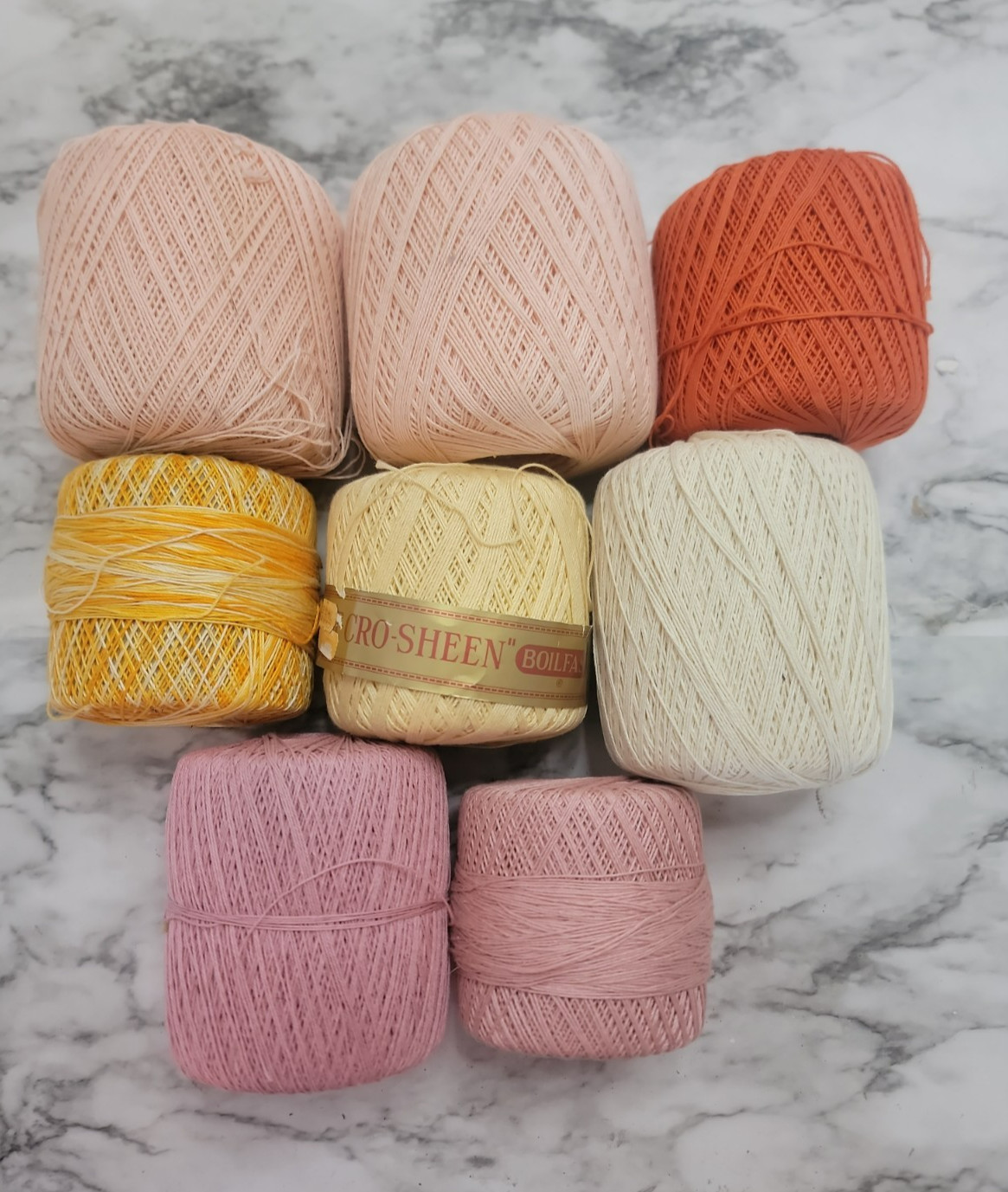 Lot of 55 Vintage Crochet Thread Multicolor~New & Used~South Maid~JP Coats~