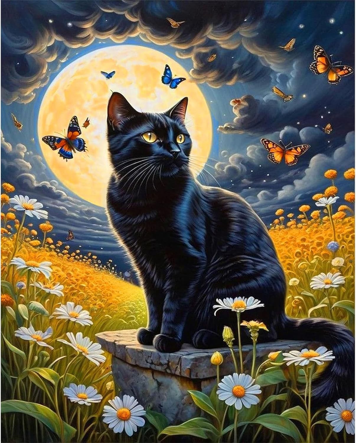 Creative Paint by Numbers: Black Cat Canvas Art for All Skill Levels, 16×20