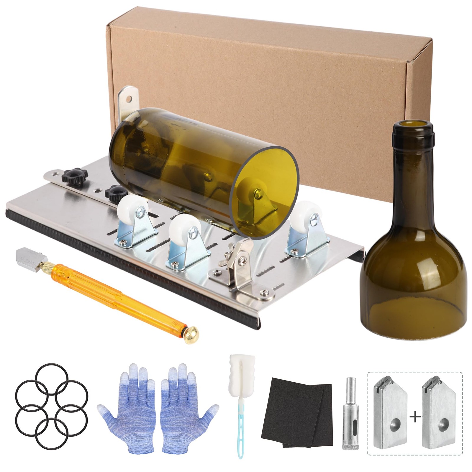 Glass Bottle Cutter Tool Kit for Round Bottles DIY Machine for Cutting Wine,Beer