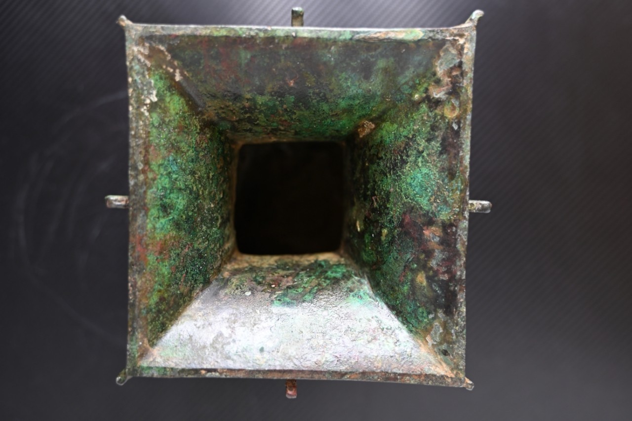 Chinese Bronze Ornament Relic Four-ram Square Zun Fangzun *replica #V078