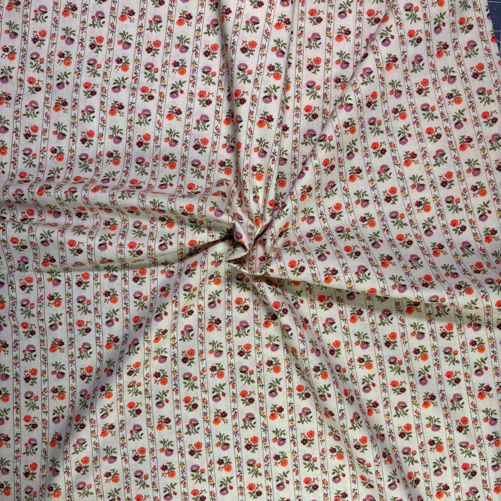 Tiny Calico Flowers on a Flower Stripe 35″Long 44″Wide