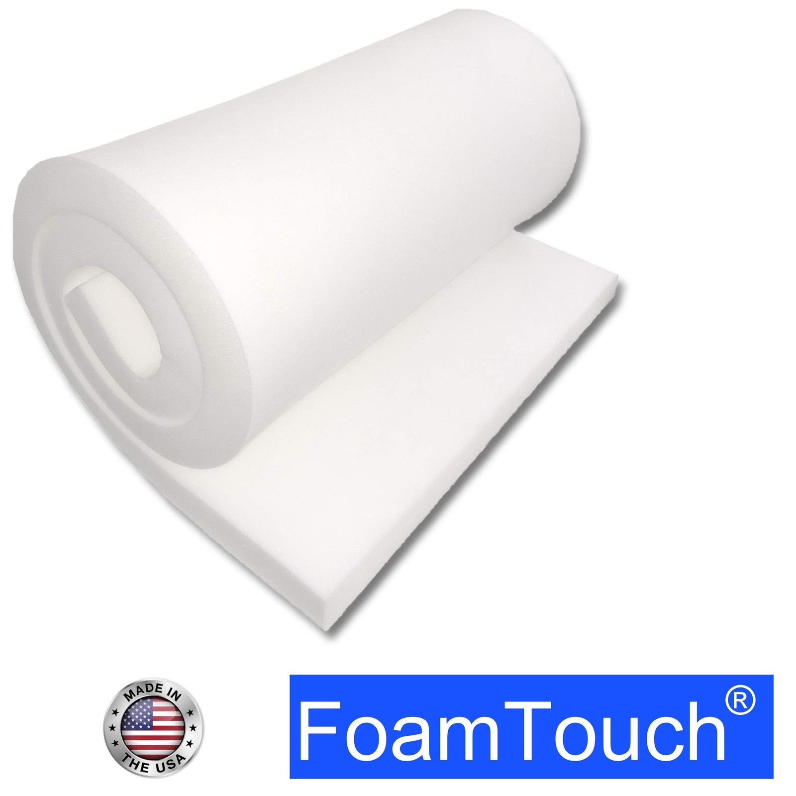 High Density Upholstery Foam Padding Couch Seat Cushion White 2x24x72 Inch