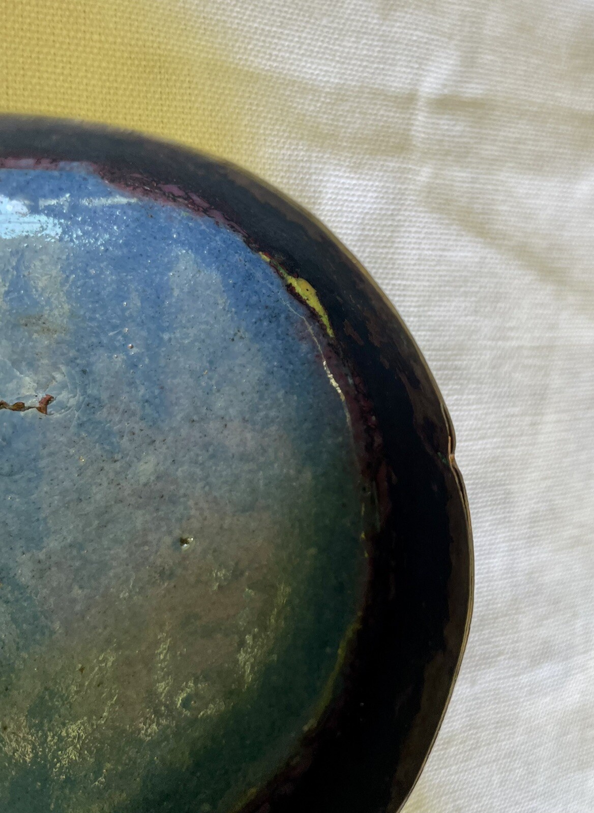 Late 1800’s Chinese Cloisonne Enamel Metal Tea Caddy W Lid