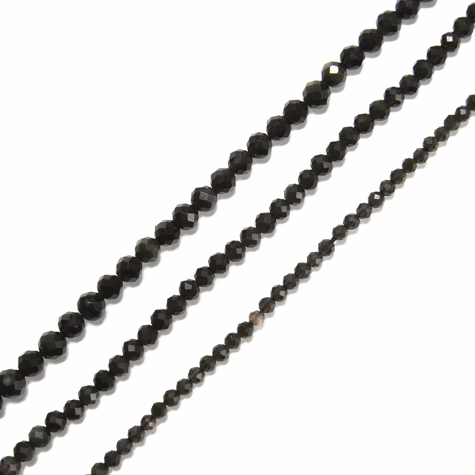 Natural Rainbow Obsidian Faceted Round Beads Size 2mm 3mm 4mm 15.5” Strand