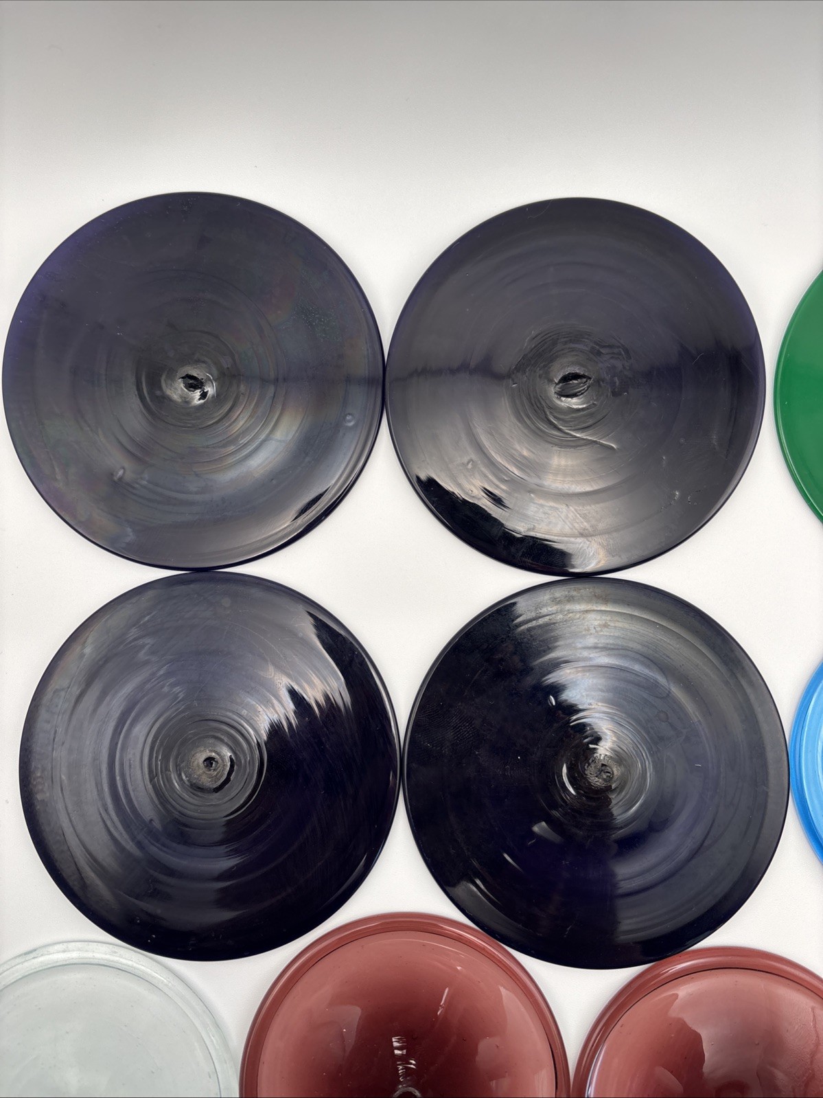 Vintage Hand-Blown Glass Rondels Lot (10 Pcs) 4” 3” Stained Glass