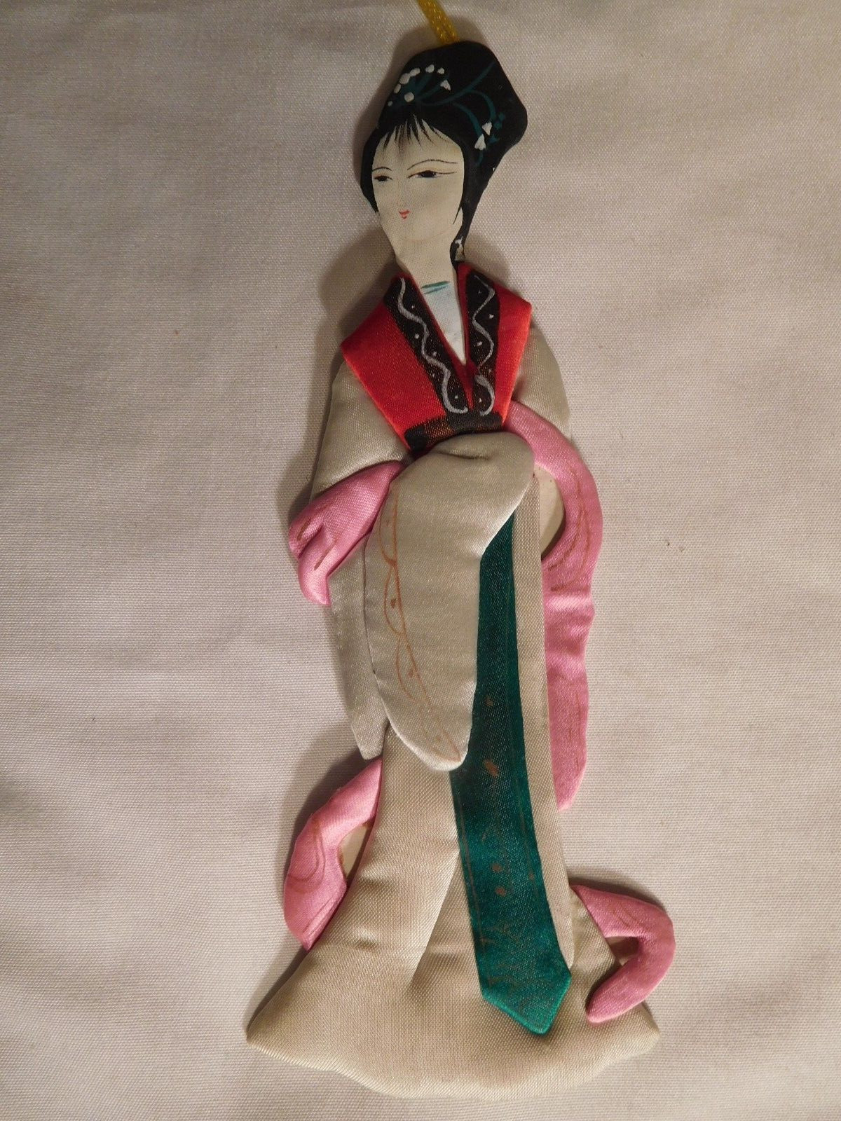 Vintage Beautiful Woman Chinese Hand-Made Silk Ornament