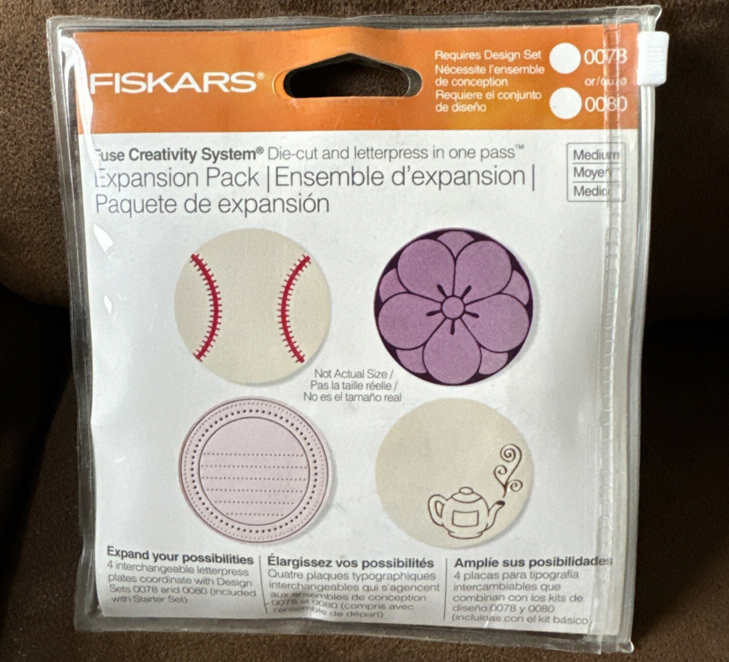 NEW Fiskars 0078 008 Fuse Creativity System Die Cut Expansion Pack Round Medium