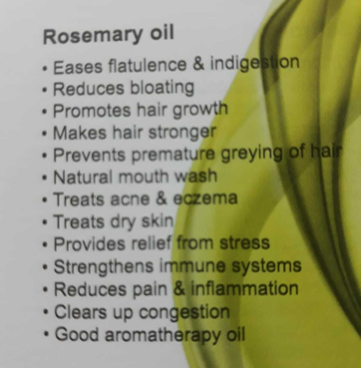 Rosemary oil, Pure Natural, for hair, skin and eczema