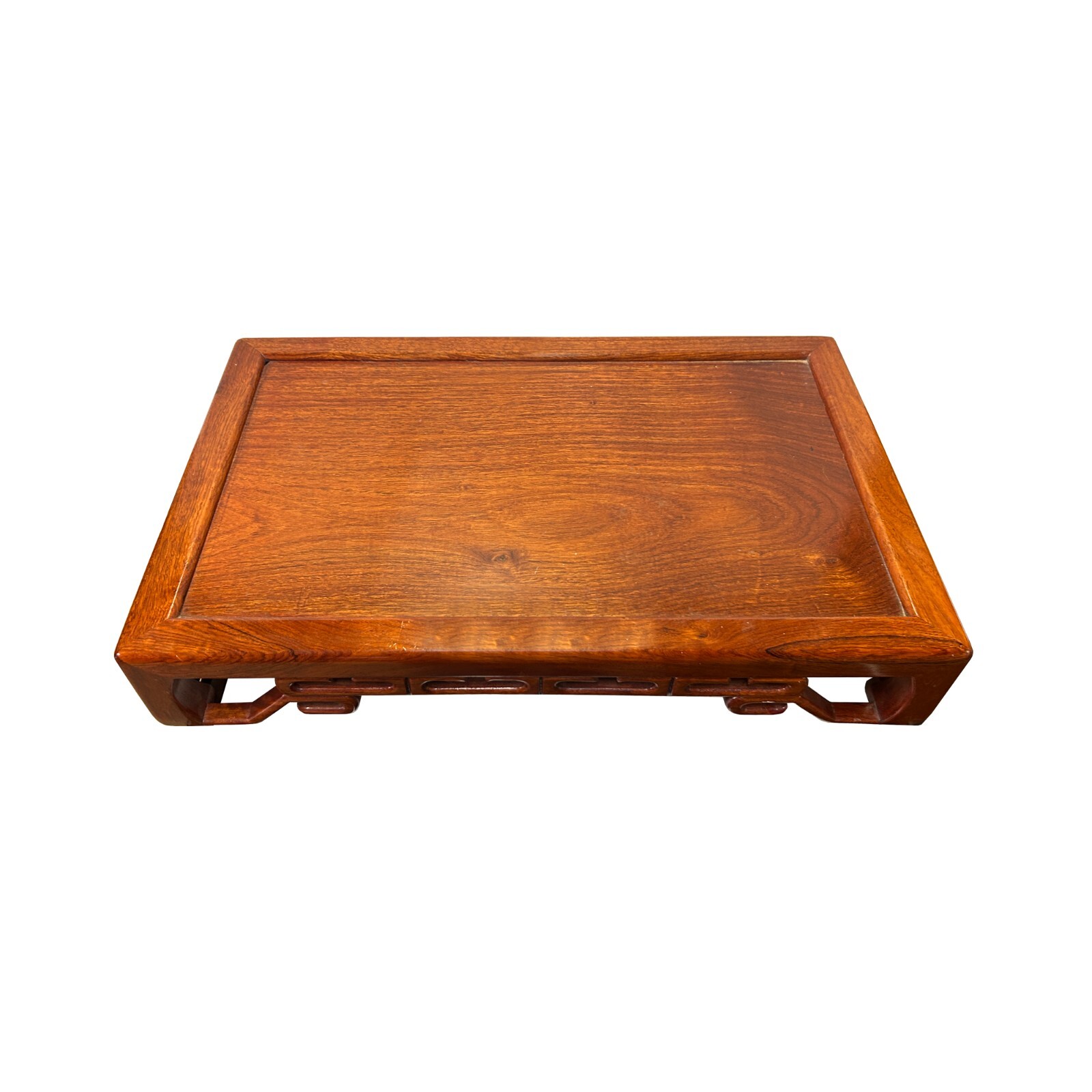 Natural Brown Wood Ru Yi Pattern Rectangular Table Top Stand Riser Easel ws3807