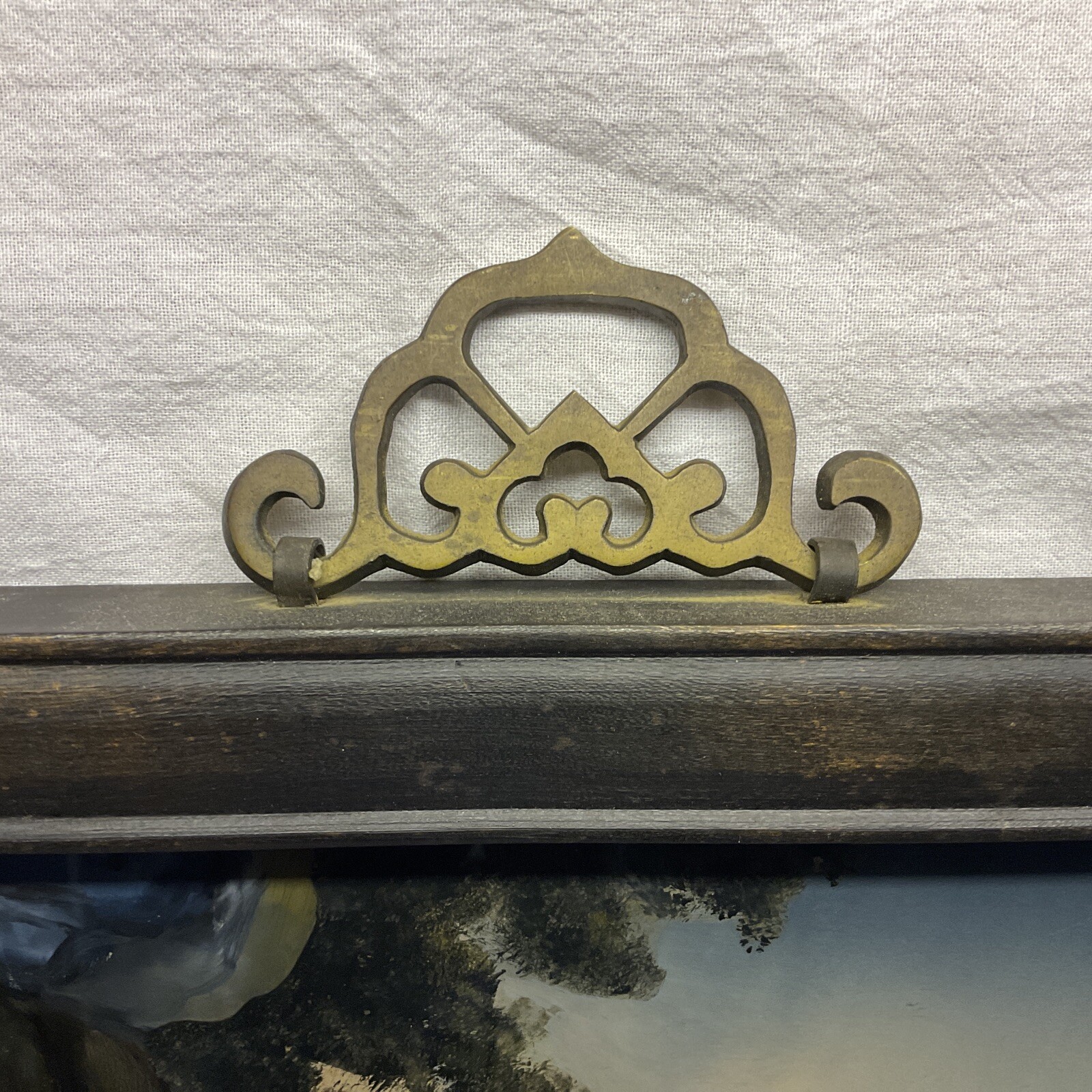 Antique Chinese Reverse Painted Framed Glass Panel 22 x 16