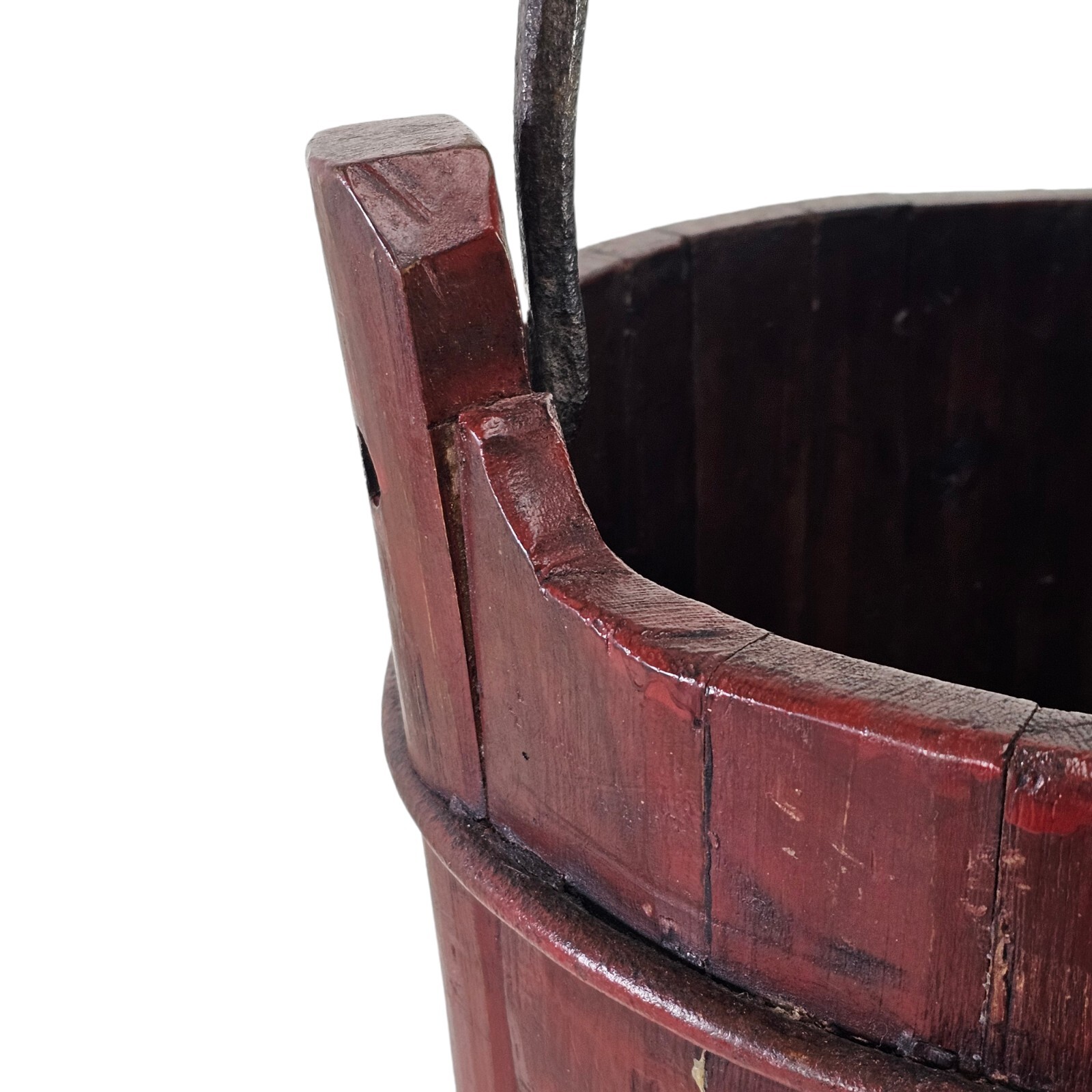 Vintage Chinese Lacquered Red and Gold Chinese Wedding Basket 16″