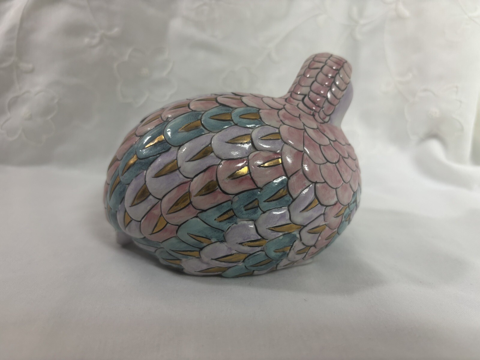 RARE Vintage H.F.P Macau Ceramic Love Birds Doves Chinese Porcelain TOYO