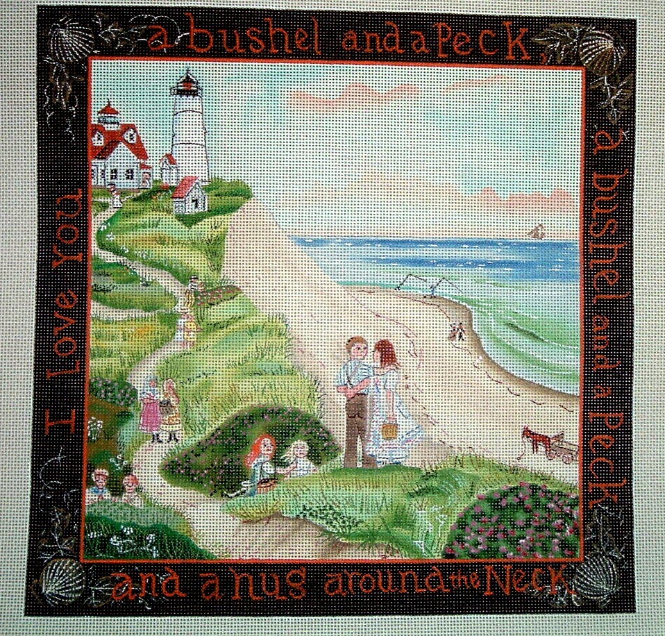 EM107 13ct Elizabeth Mumford “I Love You” Hand Painted Needlepoint Canvas WK