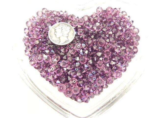 Amethyst (5MM) Swarovski 5305 Squashed Bicone Spacer Beads