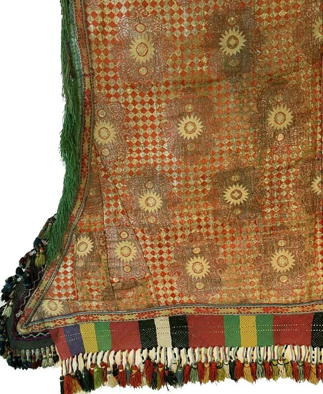 OLD CENTRAL ASIAN UZBEK LAKAI FESTIVE BROCADE HORSE COVER