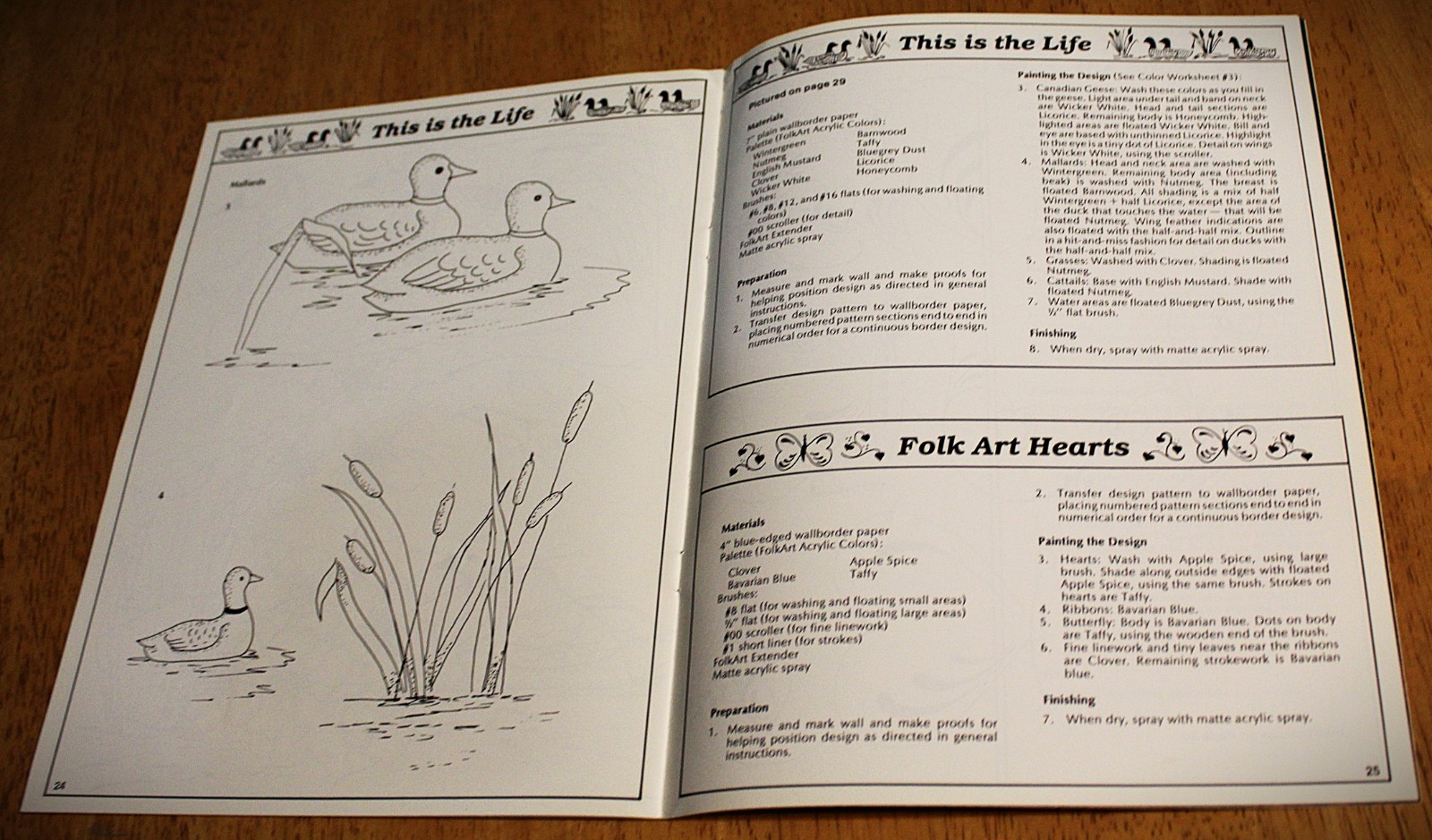 Plaid: HAND PAINTED WALL WORDERS Tole Painting Book #8168 – Sandy Aubuchon – Guc