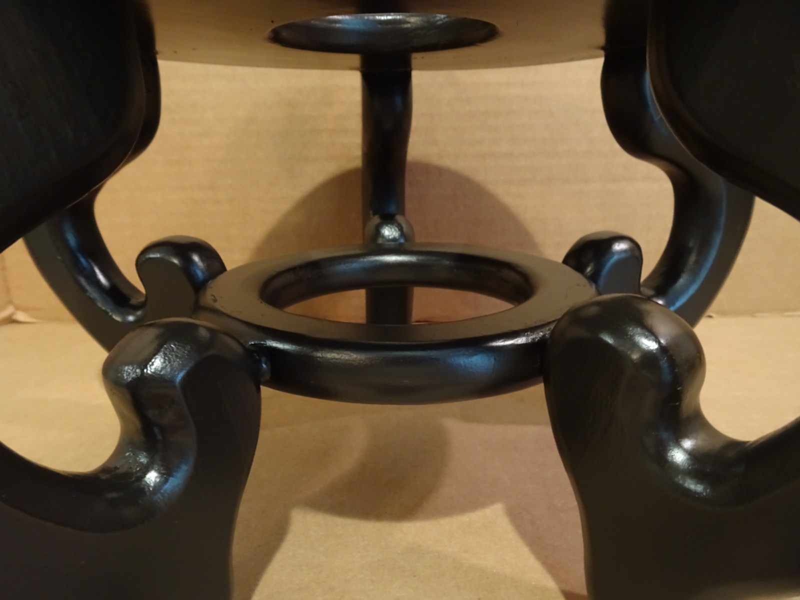 Asian Wood Stand 5 Leg Carved Pedestal Holds pot 8.5″ Diameter