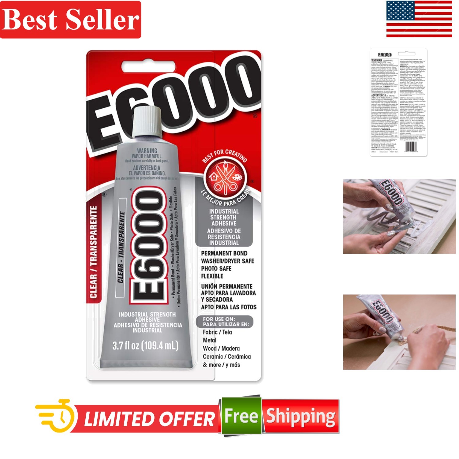 Waterproof Craft Adhesive, 3.7oz Gel – Dries Clear for Perfect Finishes