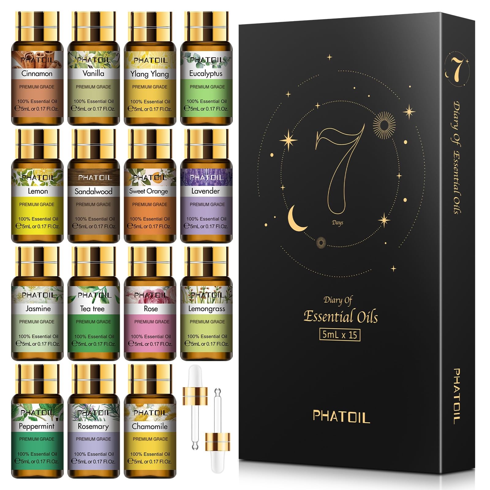 15PCS Pure Essential Oils Gift Set for Diffuser Aromatherapy Soap Candle Making