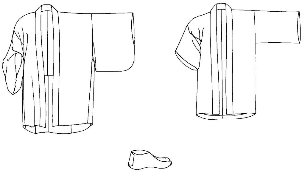 Folkwear Japanese Hapie & Haori Jacket Coat Slippers Sewing Pattern folkwear129
