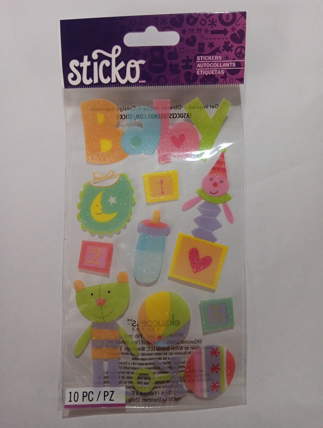 BABY Newborn Boy Girl Bib Bottle Rattle Stuffed animal Toys Sticko Stickers