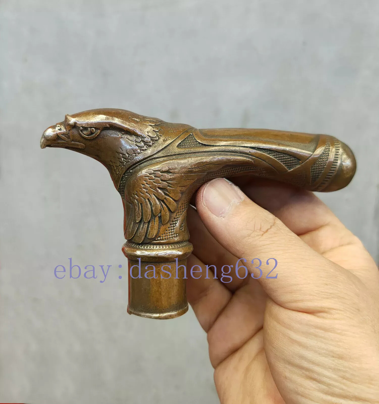Victorian Old Hand Carved Eagle statues Antique Cane Walking Stick Head