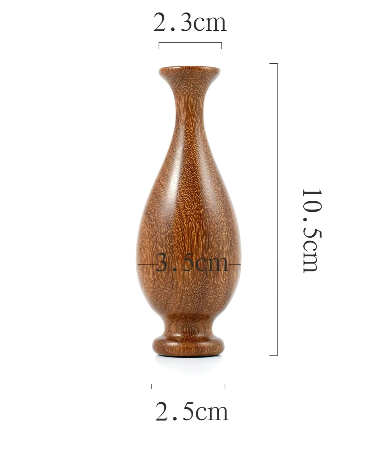 Golden Sandalwood Carved Mini Vase Chinese Style Solid Wood Luxury Decor
