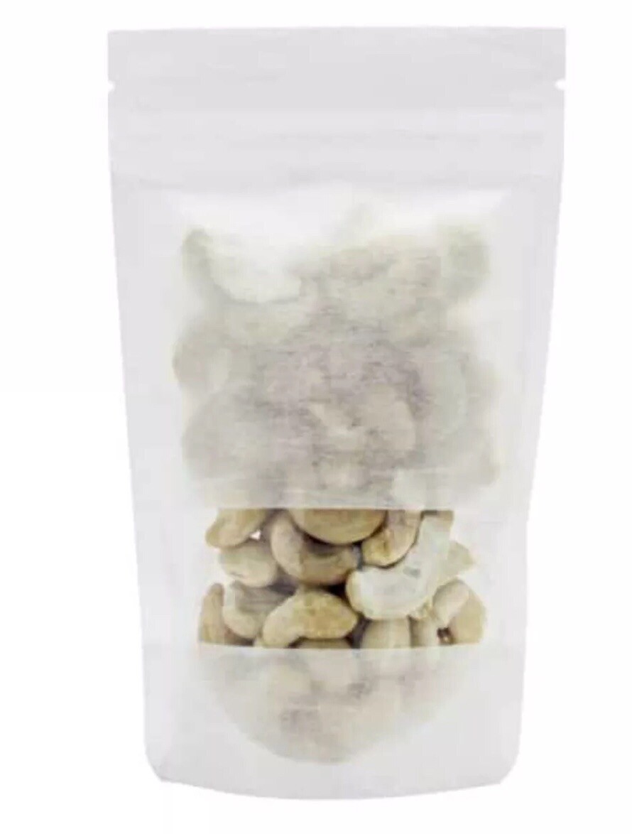 50 2oz White RicePaper Reclosable Zip Bag/window standup Craft Bead Candy Food