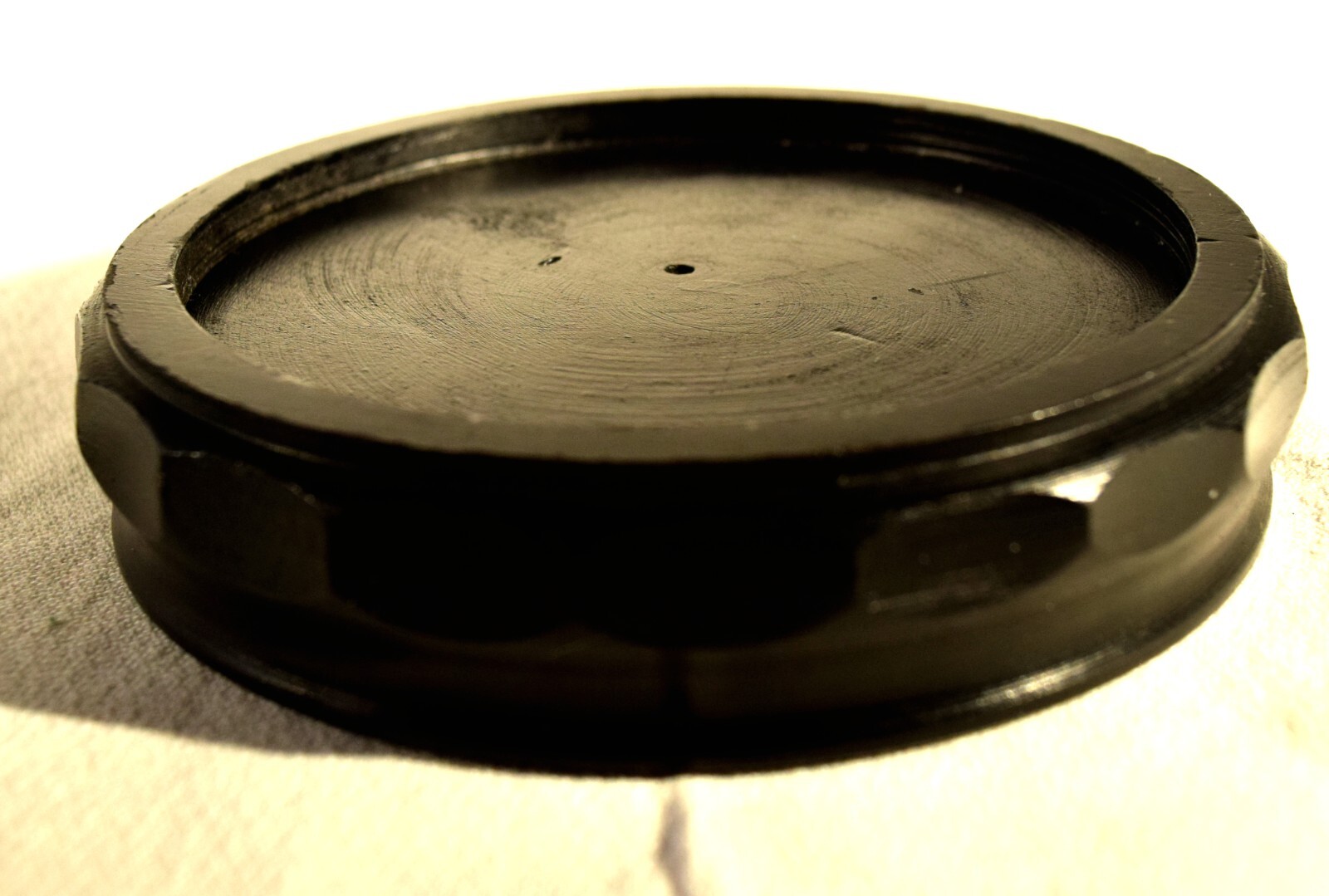 Vintage Chinese Round Ebony Wooden Stand /Lamp Base 5″ diam S4