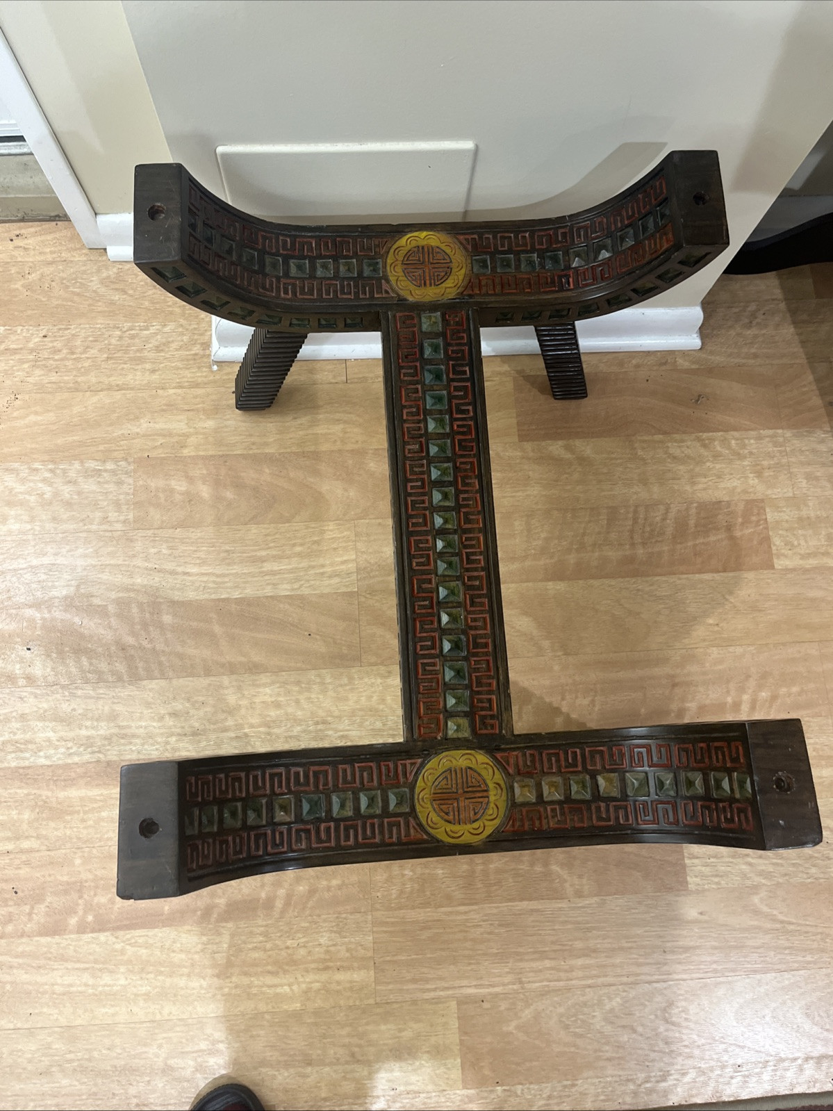 Unique Chinese Asian Carved Wood Coffee Table / Side Table Without The Glass VTG