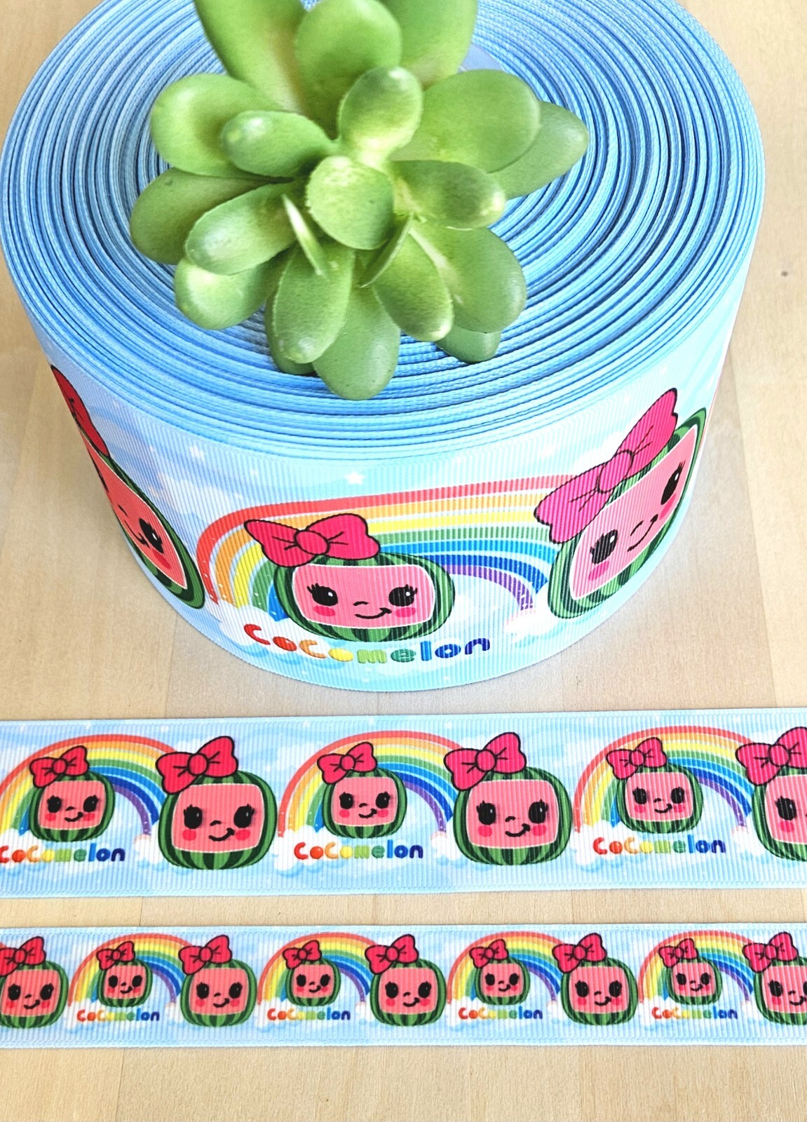7/8, 1.5 & 3″ (1 YD) Watermelon Girl Grosgrain Ribbon TV Character Ribbon