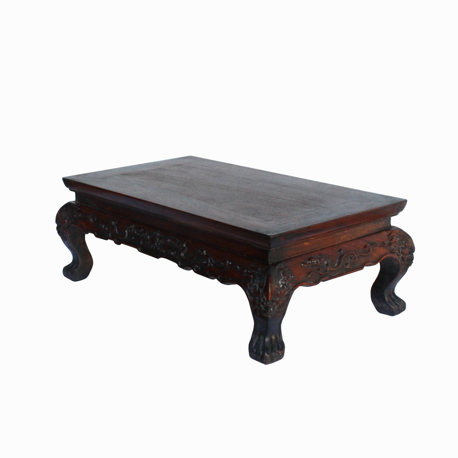 Chinese Brown Wood Rectangular Table Top Stand Display Easel ws1052