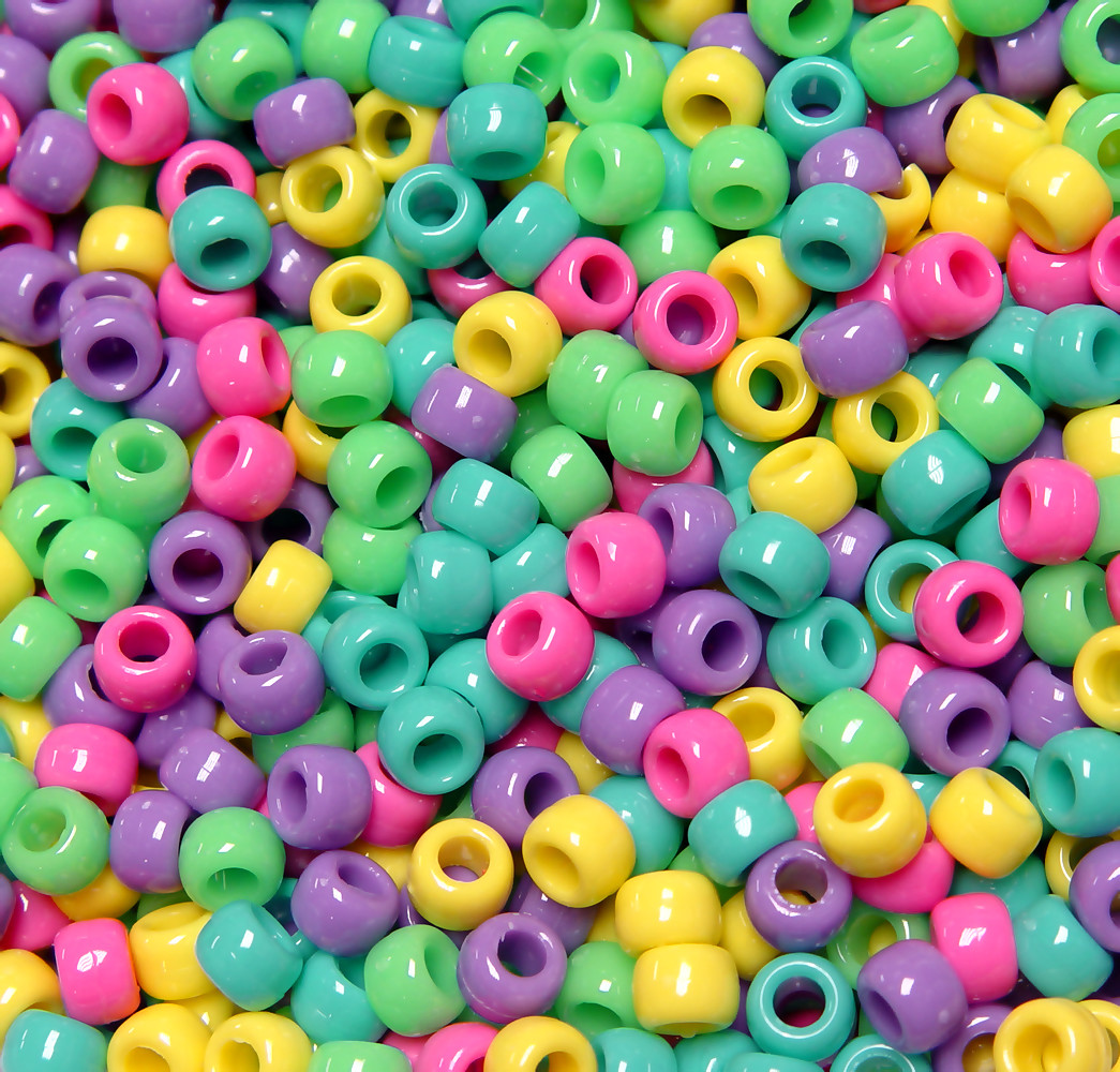 Candy colors Mix 9x6mm Pony Beads 500pc Made in the USA kids party crafts