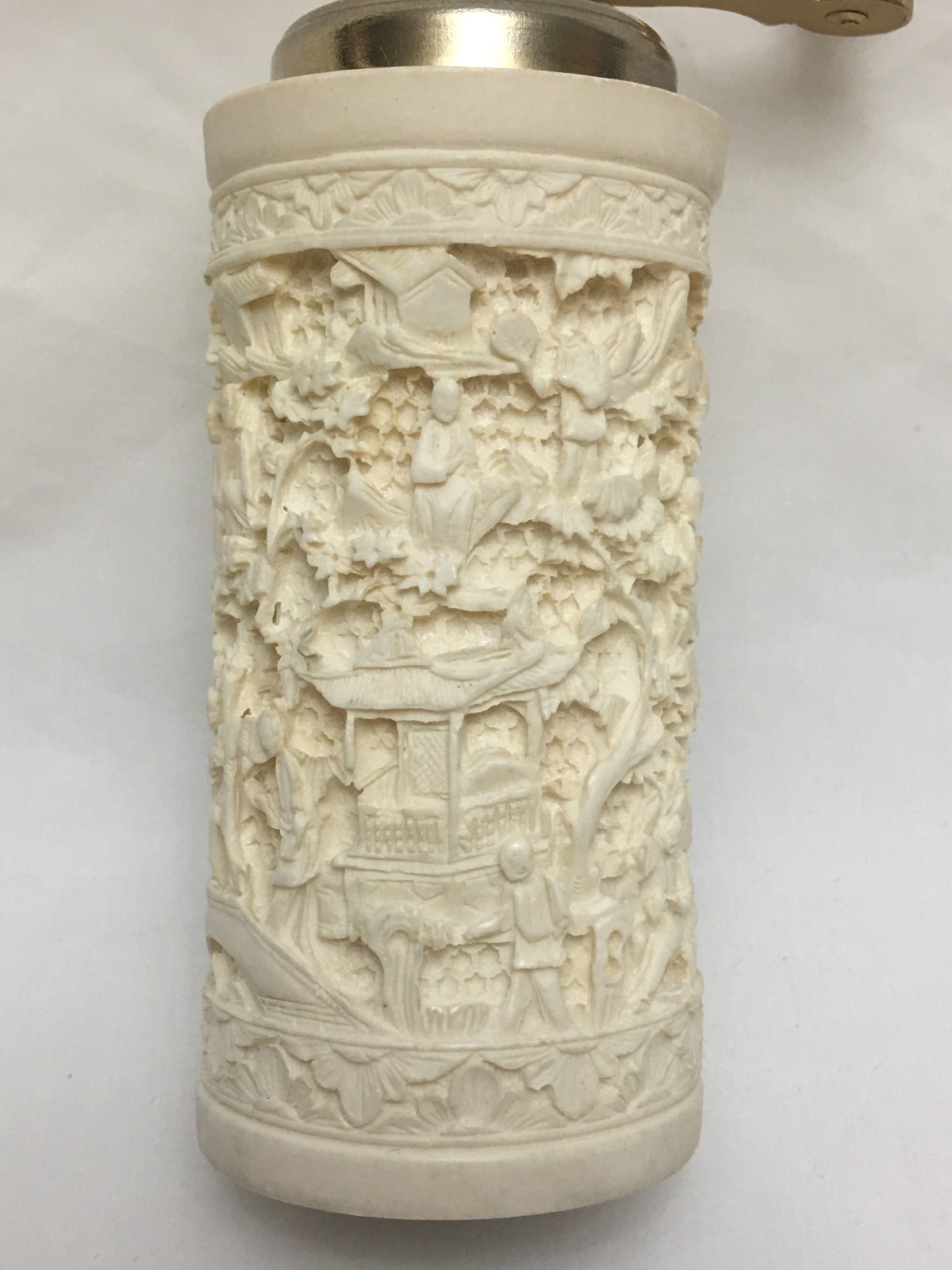 Chinese Carved Resin Pepper Grinder