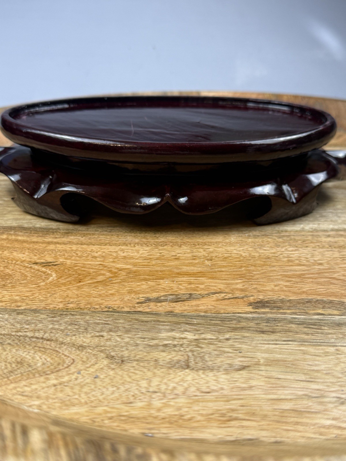 Chinese Rosewood Style Display Stand Pedestal Vase Plant Figurine Base 10”