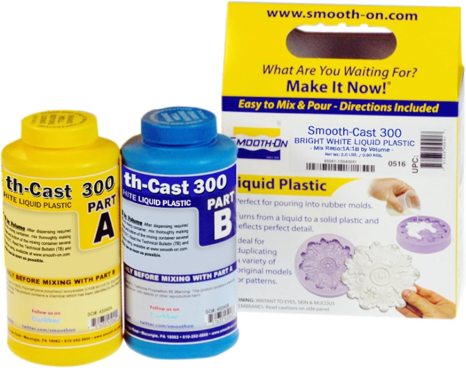 Smooth-Cast™ 300: Bright White, Low Viscosity, Liquid Plastic Pint Unit