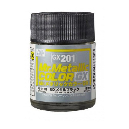 Mr. Hobby GX201 Mr. Metallic Color GX Metal Black Lacquer Paint 18ml – US