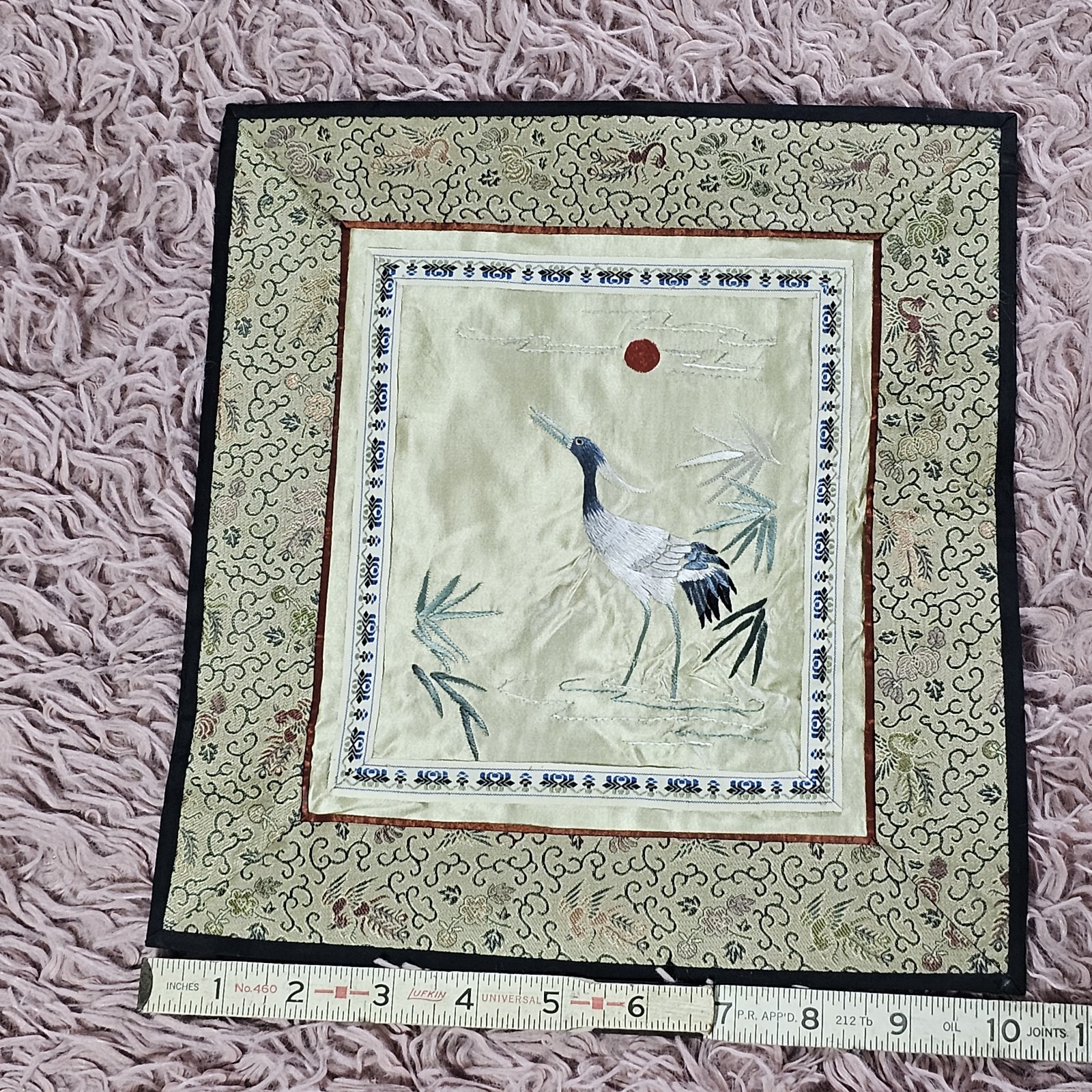Vintage Chinese Hand Embroidered Silk Panels Decor