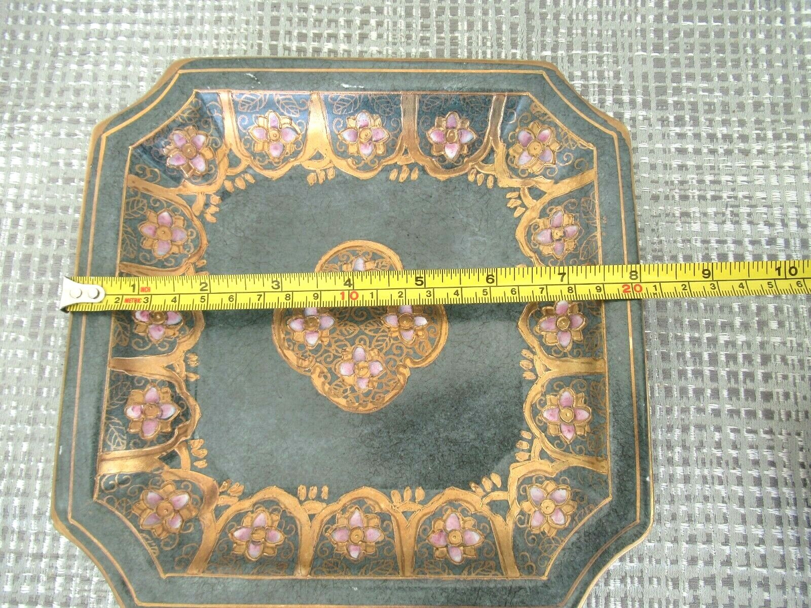 VTG Ceramic hand painted Toyo Set 2 pieces Trinket Dish and Oval Container w/Lid