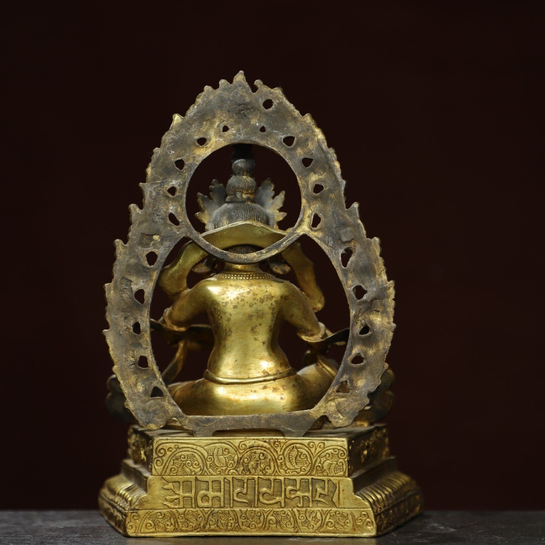 Bronze gilded statue of the Yellow God of Wealth