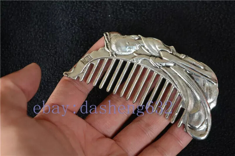 Exquisite Old Chinese handmade Beauty comb statue