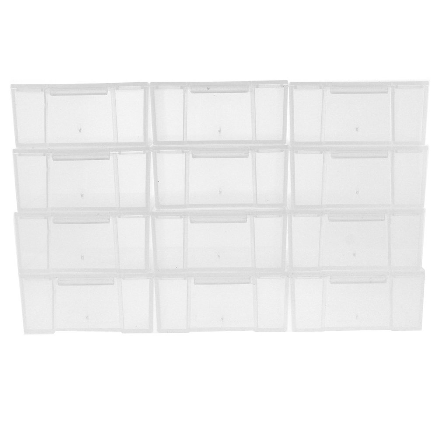 12 Storage Square Clear Container For Crafts Beads Small Items Organizer 2 in sq