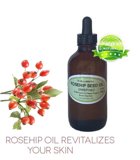 4 oz Glass Bottle 100% Rosehip Oil Pure Organic Rose Hip Seed Oil Cold Pressed