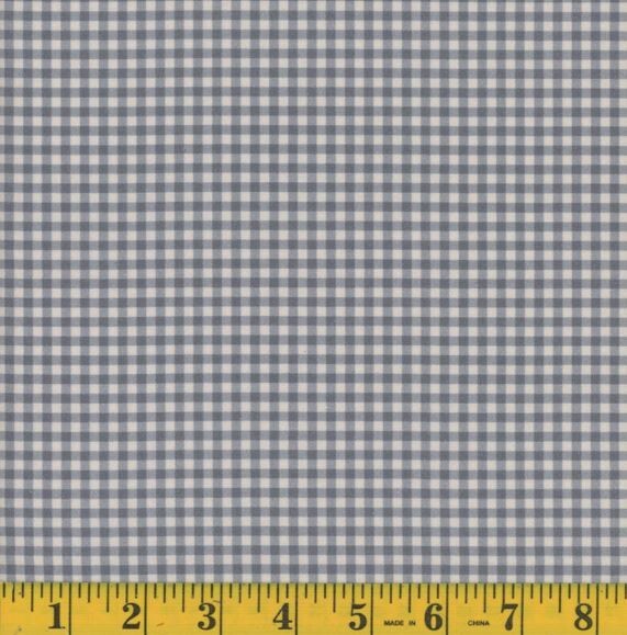 Cotton Gray Gingham Grey White Checks Squares Blenders Fabric Print BTY D140.21